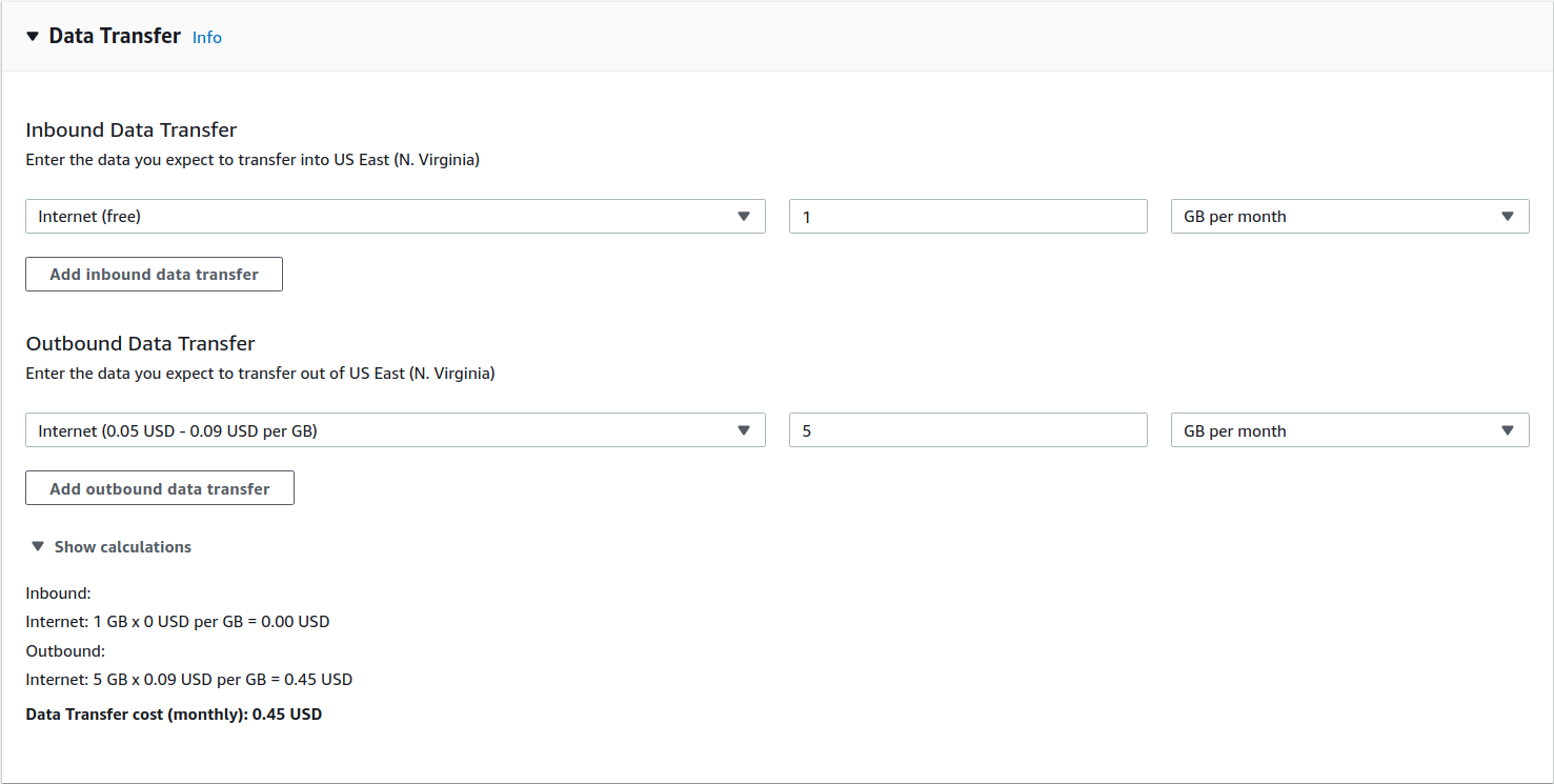 s3 data transfer page